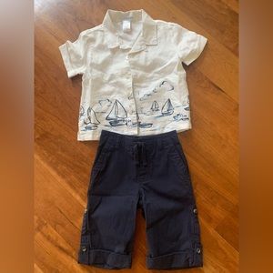Janie and Jack boy sailboat set 12-18 month